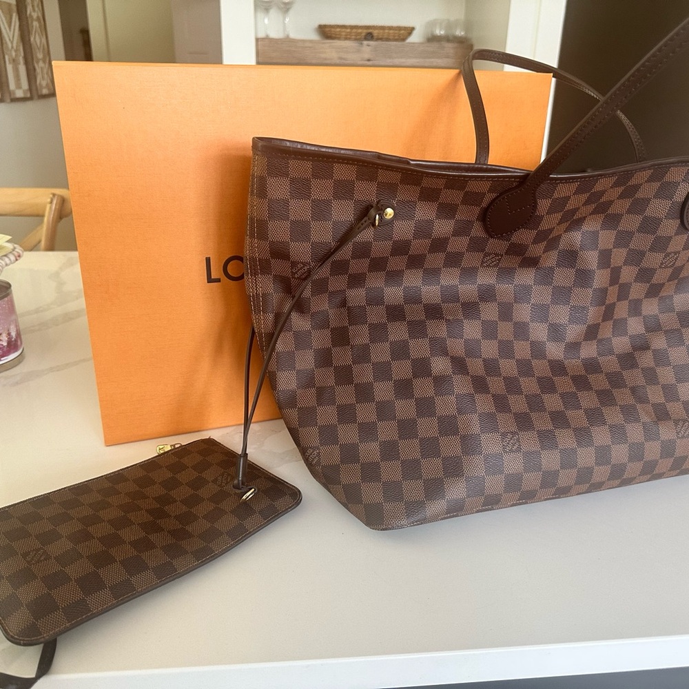 Luxury Brown Checkered Tote Bag